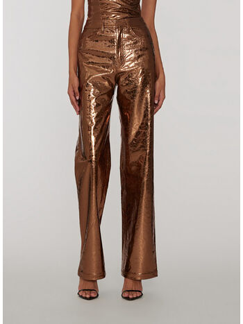 PANTALONE HIGH WAIST TEXTURED, 18-1029 TOASTED COCONUT, small