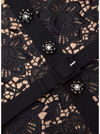 ABITO LACE OPEN NECK, BLACK, small