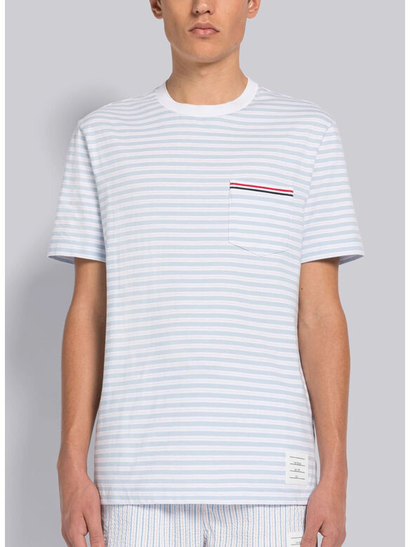 T-SHIRT SHORT SLEEVE POCKET TEE, 452 LIGHT BLUE/WHITE, medium