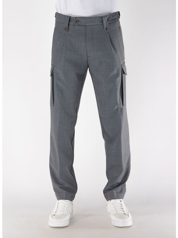 PANTALONE CHINO LUNGO CON TASCHE LATERALI, 34, large