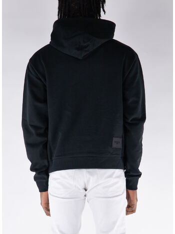 FELPA HOODIE BASIC LOGO FITTED, BLACK, small