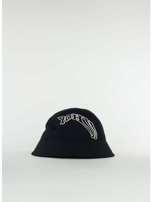 CAPPELLO BUCKET CON LOGO, BLACK, large