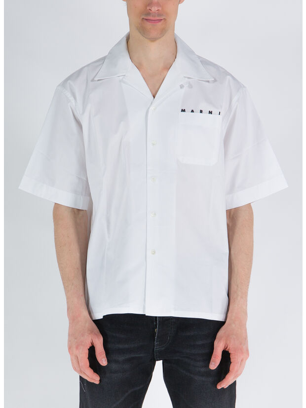 CAMICIA BOWLING IN COTONE TINTO FILO, LOW01, large