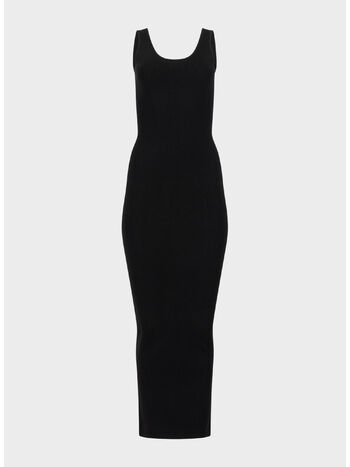 ABITO SQUARE NECK KNIT MIDI, 0015 BLACK, small