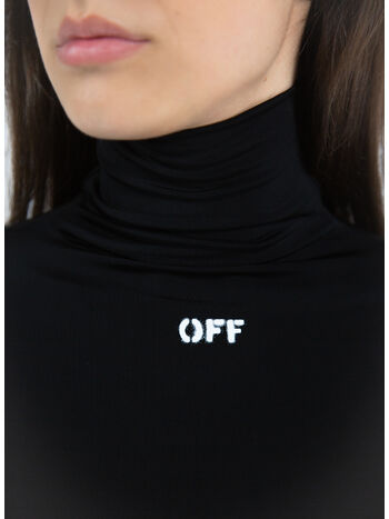 MAGLIA OFF LOGO CON COLLO ALTO, 1001 BLACK WHITE, small