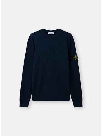 MAGLIONE RIBBED SOFT COTTON, V0020 NAVYBLUE, small