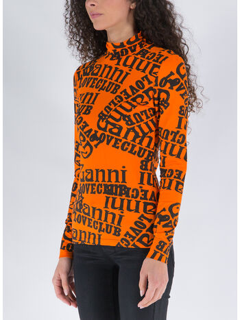 T-SHIRT LIGHT STRETCH JERSEY ROLLNECK, 860 VIBRANT ORANGE, small