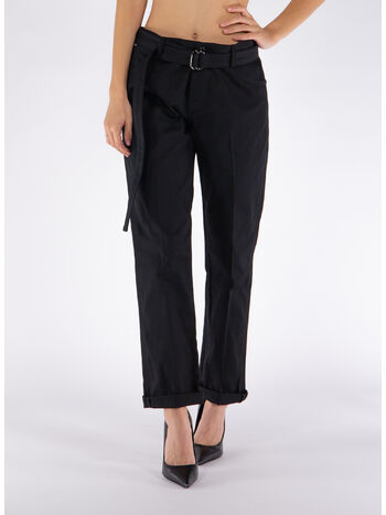 PANTALONE BOYFRIEND FIT BELT, LB999 BLACK, small