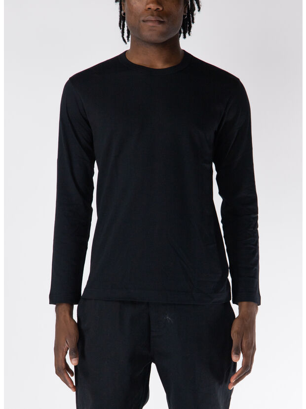 T-SHIRT LONGSLEEVE BASIC, BLACK, large