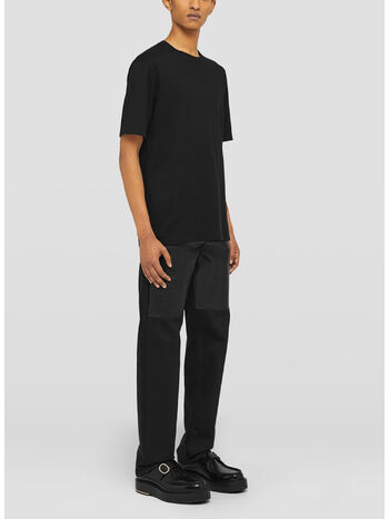 T-SHIRT CREWNECK CON LOGO, 001 BLACK, small