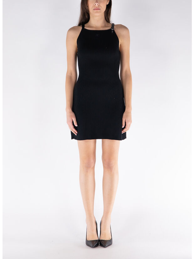 ABITO IN MAGLIA CON SCOLLO, 9999 BLACK, large