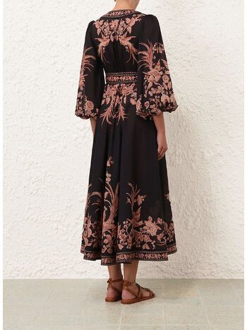 ABITO WAVERLY MIDI, BLBF BLACK BIRD FLORAL, small