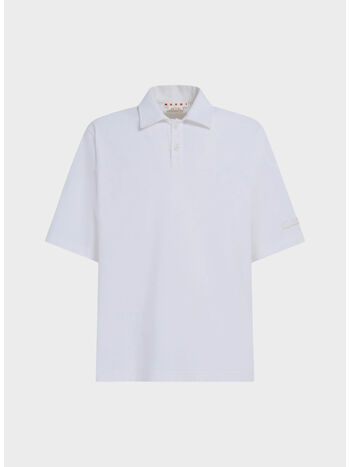 POLO OVERSIZE IN COTONE BIOLOGICO, 00W01 LYLY WHITE, small