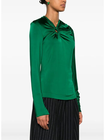 CAMICIA GATHERED CIRCLE DETAIL, 8685 VIRIDIAN, small