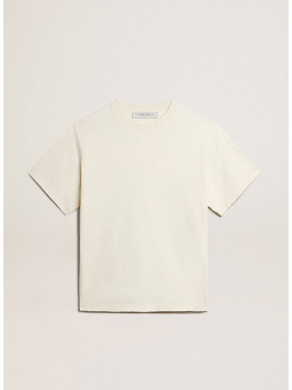 T-SHIRT CON LOGO REVERSE SUL RETRO, 11560 HERITAGEWHITE, medium