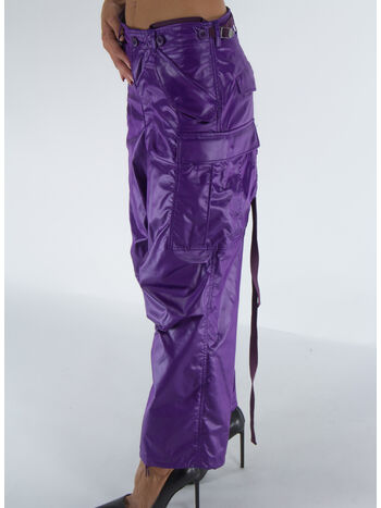PANTALONE SATIN CARGO, 3 VIOLA, small