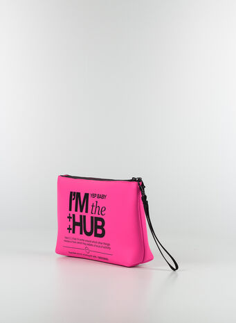 POCHETTE I'M THE HUB, PINKFLUOBLACK, small