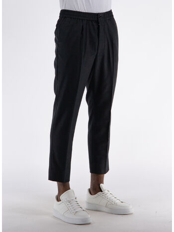 PANTALONE ELASTICATED, 055 WOOL VISCOSE CANVAS HEATHER GREY, small