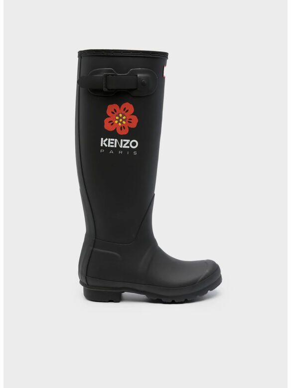STIVALE RUBBER BOKE FLOWER, 99 BLACK, medium