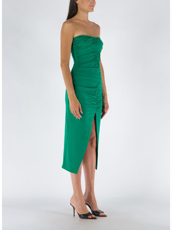 ABITO BRIGHT GREEN JERSEY STRAPLESS RUCHED, BRIGHT GREEN, small
