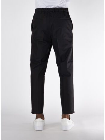 PANTALONE CON PIEGE FRONTALI, 001 BLACK, small