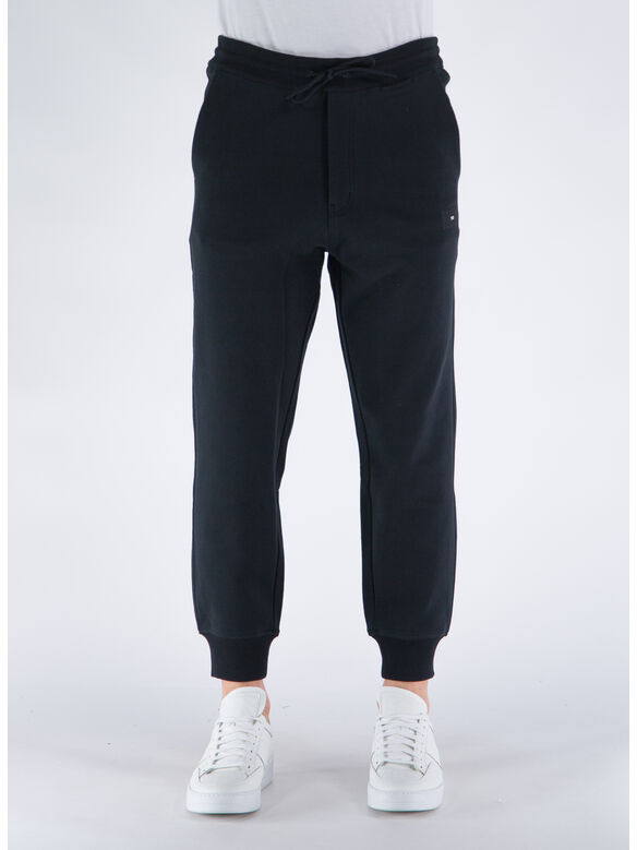 PANTALONE ORGANIC COTTON TERRY CUFFED, BLACK, medium