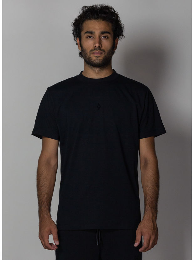 T-SHIRT FLOCK HEART WINGS, BLACK/BLACK, large