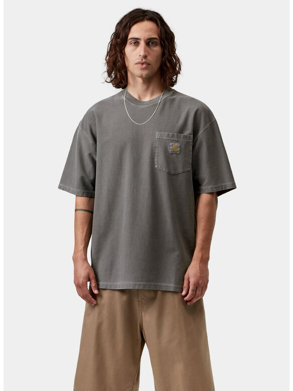 T-SHIRT LOOSE POCKET, 89GD Black, garment dyed, medium