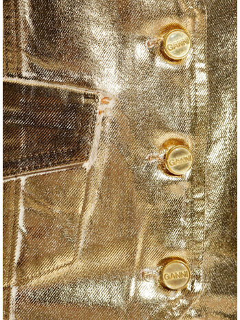 GILET IN DEMIN CON LAMINA D'ORO, , small