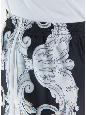 SHORTS IN SETA SILVER BAROQUE, 5B040 NERO/BIANCO, small