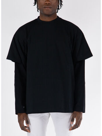T-SHIRT LONGSLEEVE DOUBLELAYER, 001 BLACK, small
