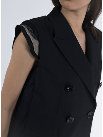 GIACCA SUITING MIX VEST, 001 BLACK, small