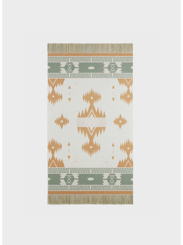 COPERTA ICON JACQUARD BLANKET, 0384 OFF WHITE MULTICOLOR, medium