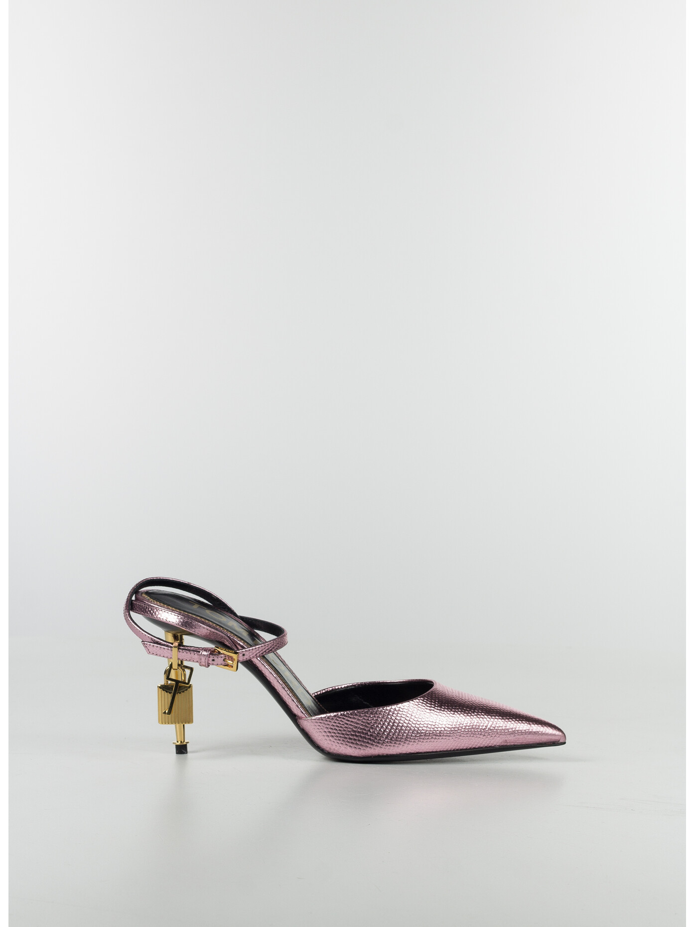 TOM FORD SCARPA LAMINATED PRINTED LIZARD SLINGBACK