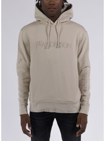 FELPA LOGO EMBROIDERY HOODIE, 132 BEIGE, small
