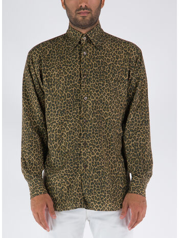 CAMICIA LEOPARD PRINTED, 208 DK BRW FAN, small