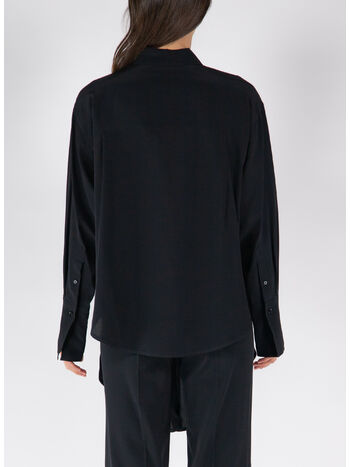 CAMICIA WRAP FRONT BLOUSE, 1 BLACK, small