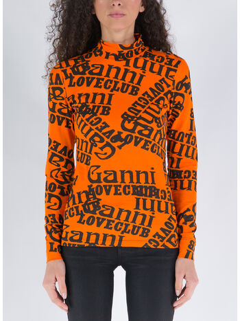 T-SHIRT LIGHT STRETCH JERSEY ROLLNECK, 860 VIBRANT ORANGE, small