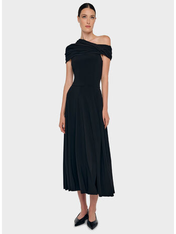 ABITO COWL HOODED FLARED, BLACK BLACK, small