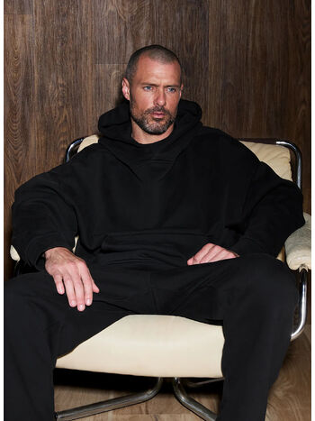 FELPA ARCHIVE HEAVY HOOD UNISEX, 0015 BLACK, small