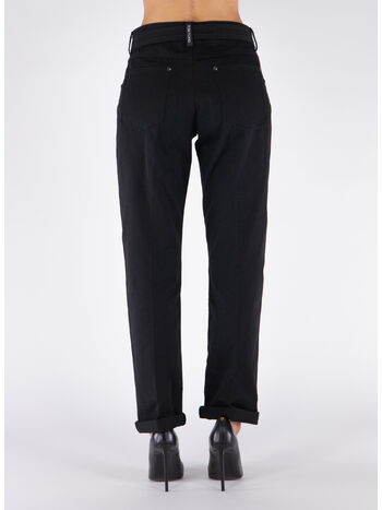 PANTALONE BOYFRIEND FIT BELT, LB999 BLACK, small