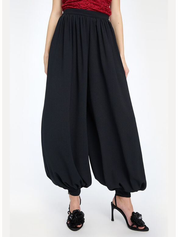 PANTALONE BALLOON PLEATED, 100 BLACK, medium