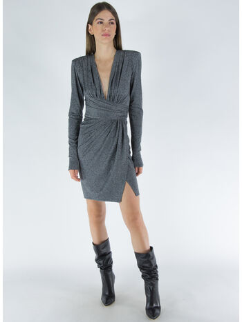 ABITO MIDI GLITTER, STEEL GREY, small