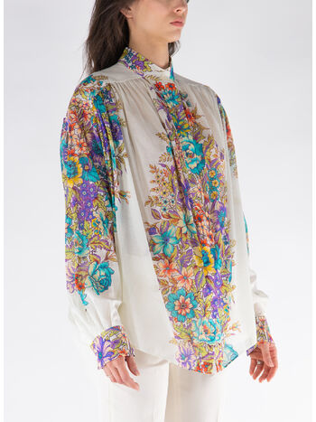 CAMICIA IN COTONE CON STAMPA, X0800 BIANCO, small