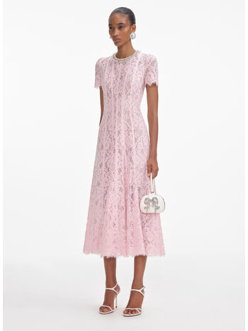 ABITO MIDI FLOREAL LACE EMBELLISHED, PINK, small