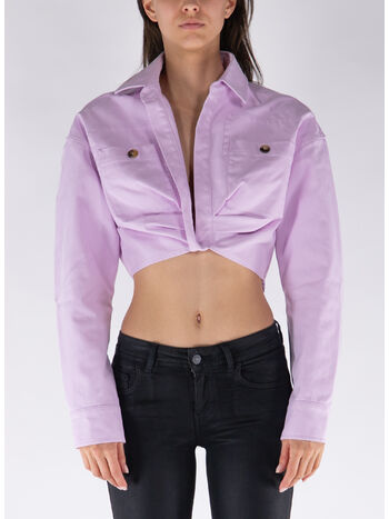 CAMICIA CARGO CROPPED TWIST-FRONT, 3600 LILAC, small