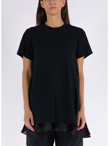 ABITO SATIN MIX COTTON JERSEY, 001 BLACK, small