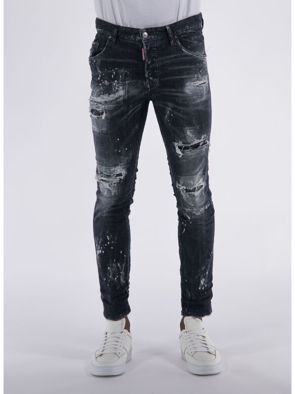 JEANS SUPER SLIM PATCH BLACK DENIM, 900 BLACK, medium