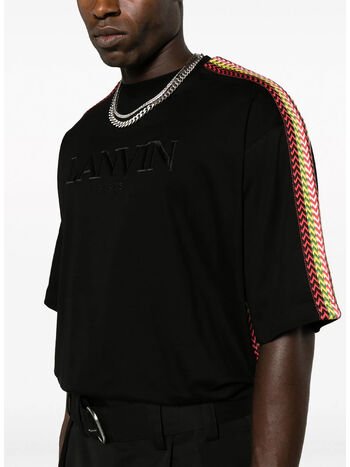 T-SHIRT LANVIN OVERSIZED EMBROIDERED SIDE CURB, 10 BLACK, small