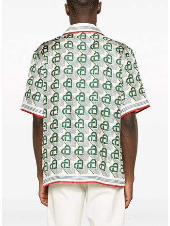 CAMICIA CUBAN COLLAR, 05 HEART MONOGRAMME GREEN, small